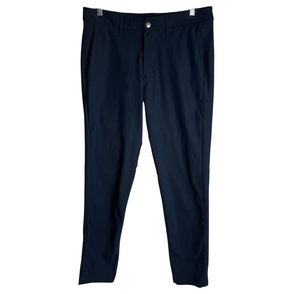 Men's Navy Straight-Leg Dress Pants Slim Fit